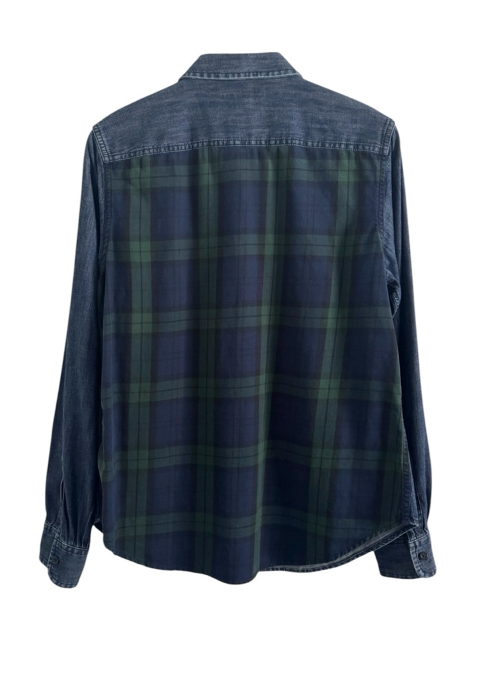 LAUREN RALPH LAUREN DENIM & PLAID CREST INSIGNIA MONOGRAM SHIRT SZ L - Picture 7 of 7